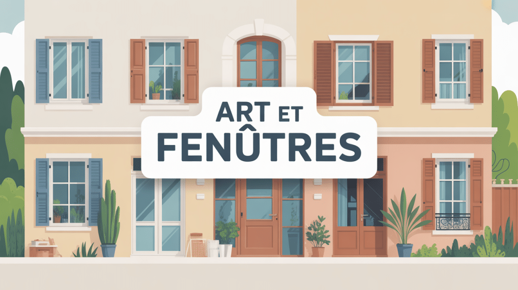 Illustration moderne Art et Fenêtres façade maison multi-matériaux