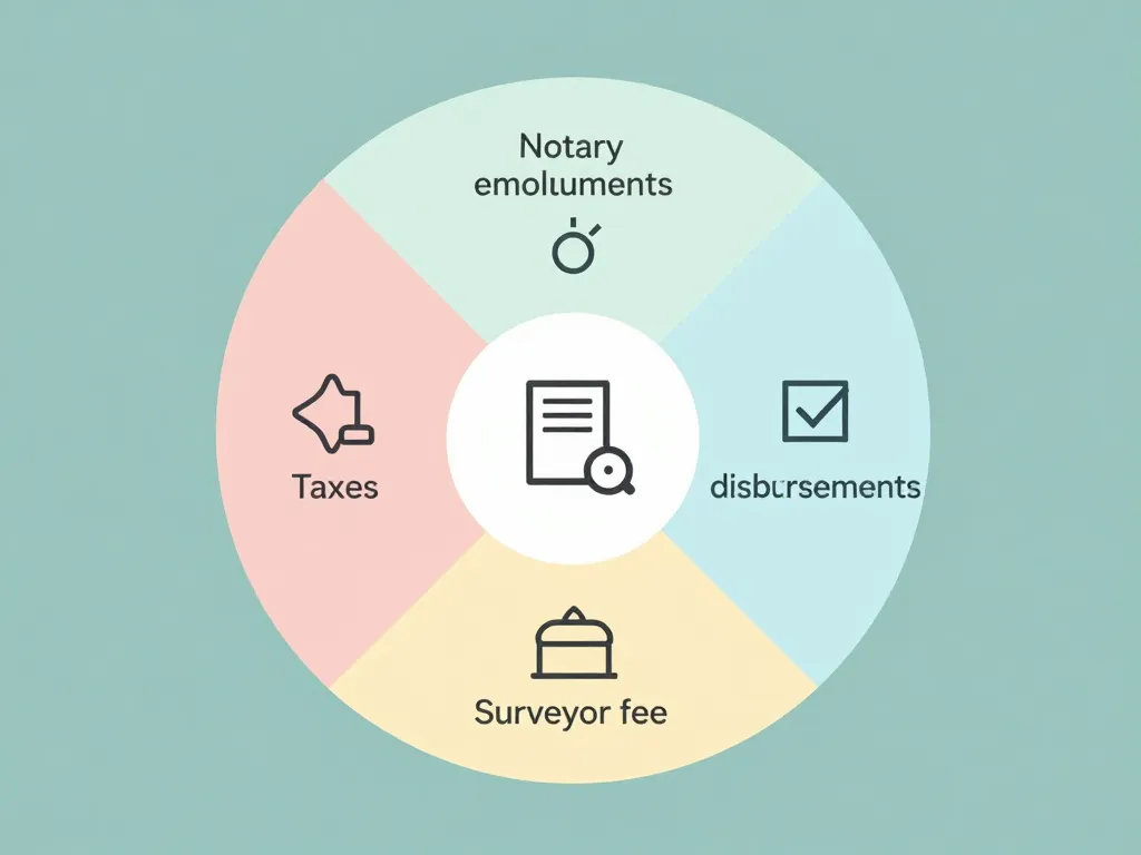 Diagramme des principaux postes du coût d'un acte notarié pour une servitude