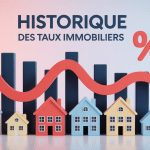 historique taux immobilier 1970 courbe maisons immeubles