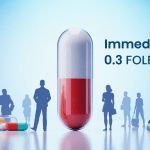 Illustration pilule immediate 0.3 folex ambiance médicale professionnelle