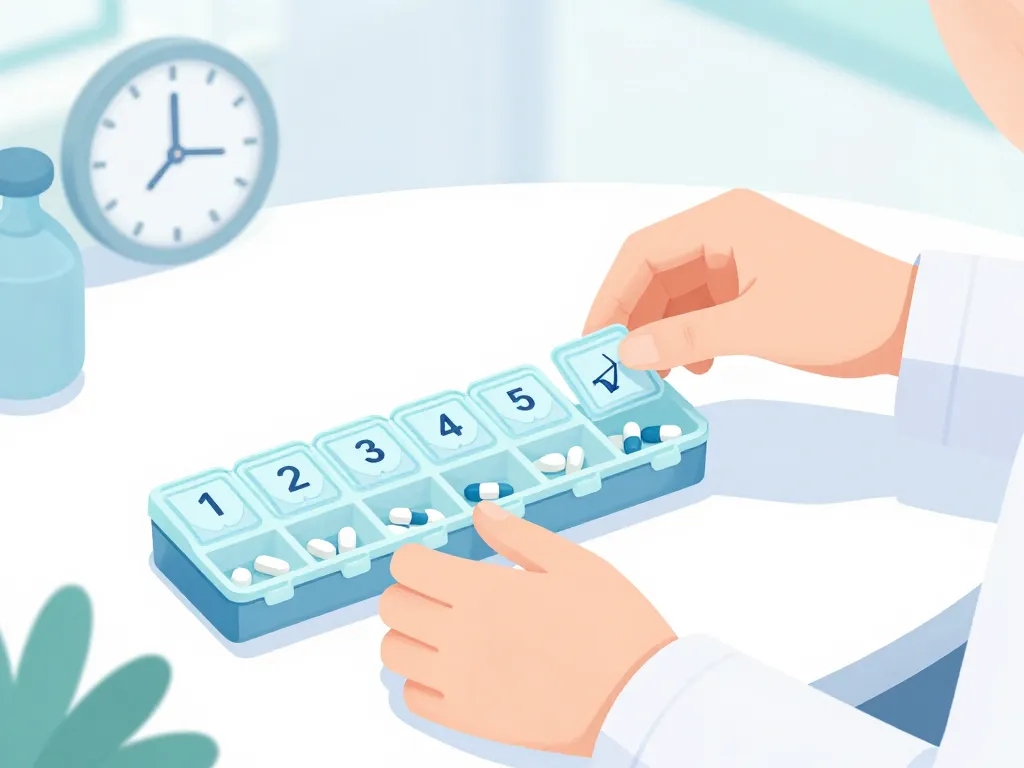 Illustration posologie immediate 0.3 folex organisation pilulier