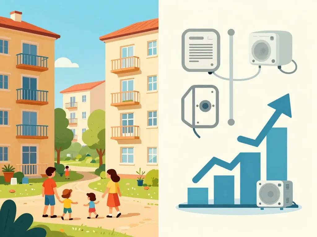 avantages inconvénients immeuble année 70 illustration