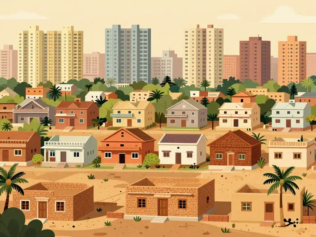 Maison Inde vue logements urbains et ruraux