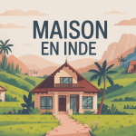 Illustration maisons Inde styles et paysage