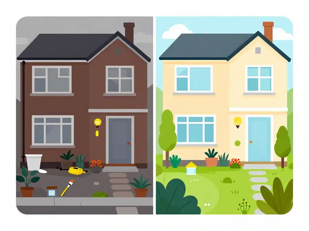 Transformation maison mitoyenne invendable avec home staging