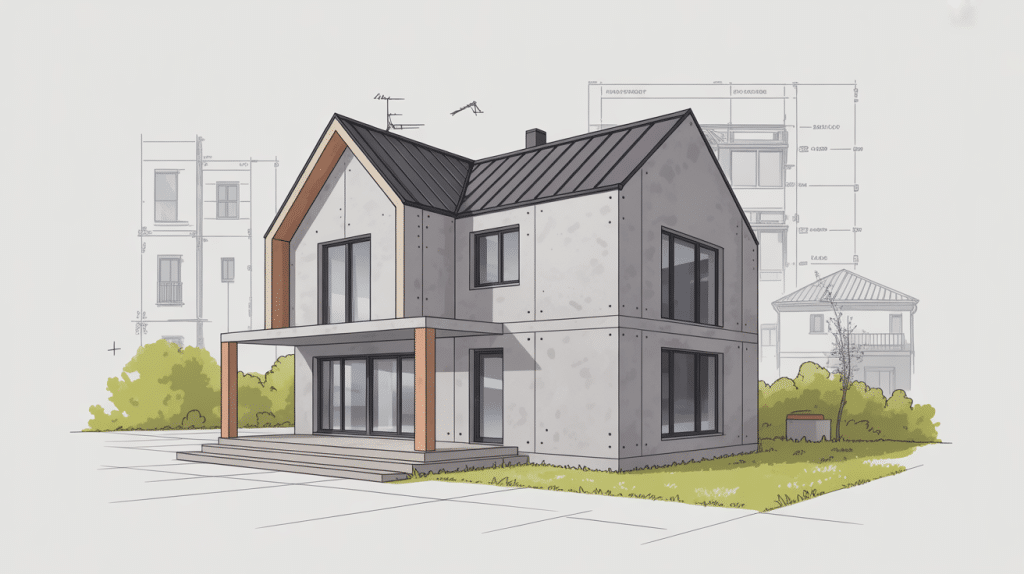 maison préfabriquée béton inconvénients, illustration vectorielle des avantages et inconvénients