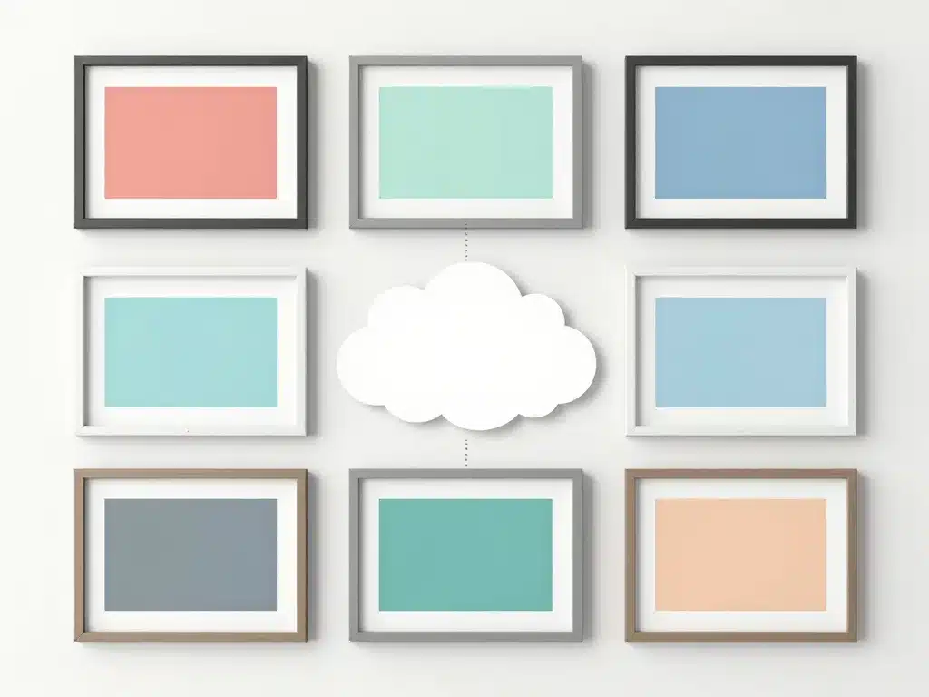 Diagramme disposition mur de photos équilibré