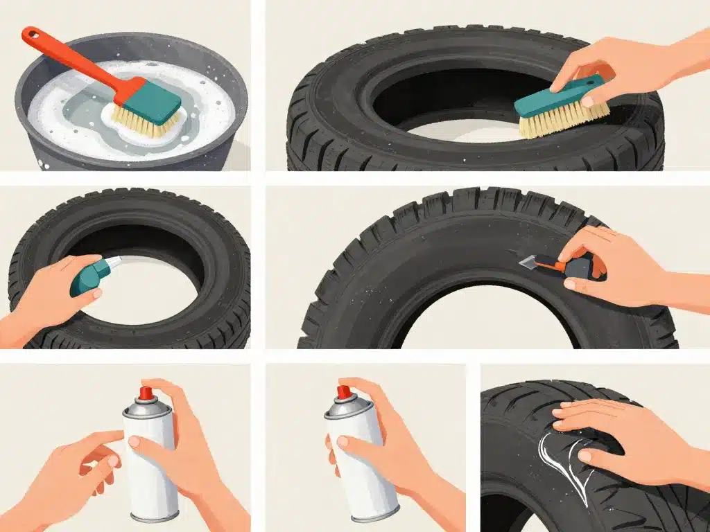 préparation et peinture deco exterieur avec des pneus sécurisés