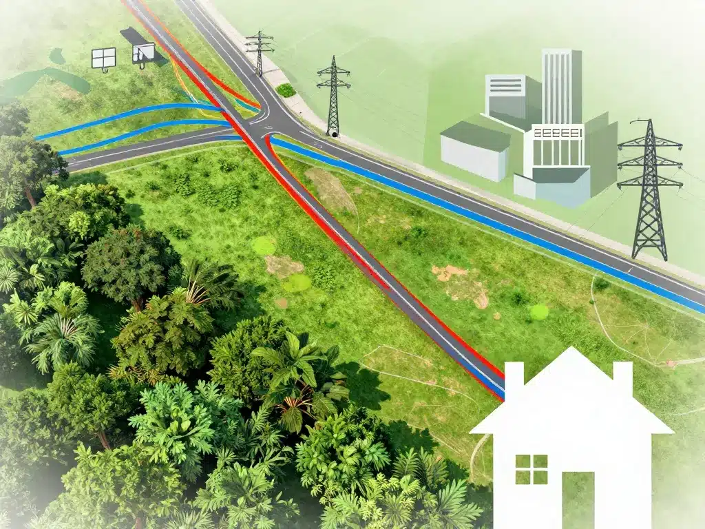 illustration terrain aménageable raccordements