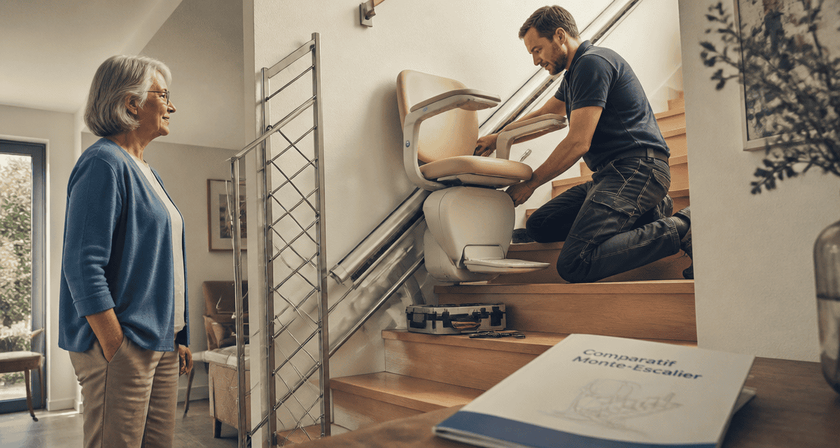 comparatif monte escalier technicien installation