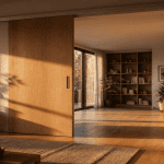 coulissant habitat porte bois salon moderne