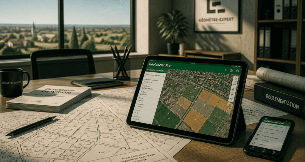 geofoncier pro sur tablette et plans cadastraux