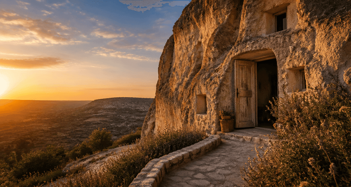 habitat troglodytique façade creusée dans la roche