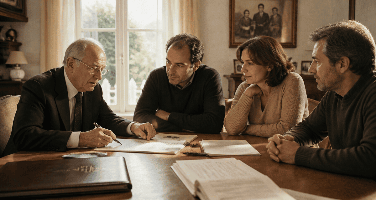 vente maison en indivision entre frere et soeur autour table
