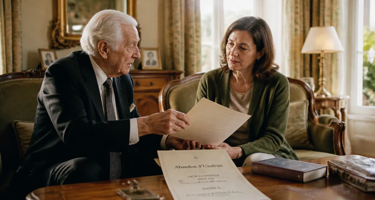 abandon d'usufruit a 80 ans homme remet dossier