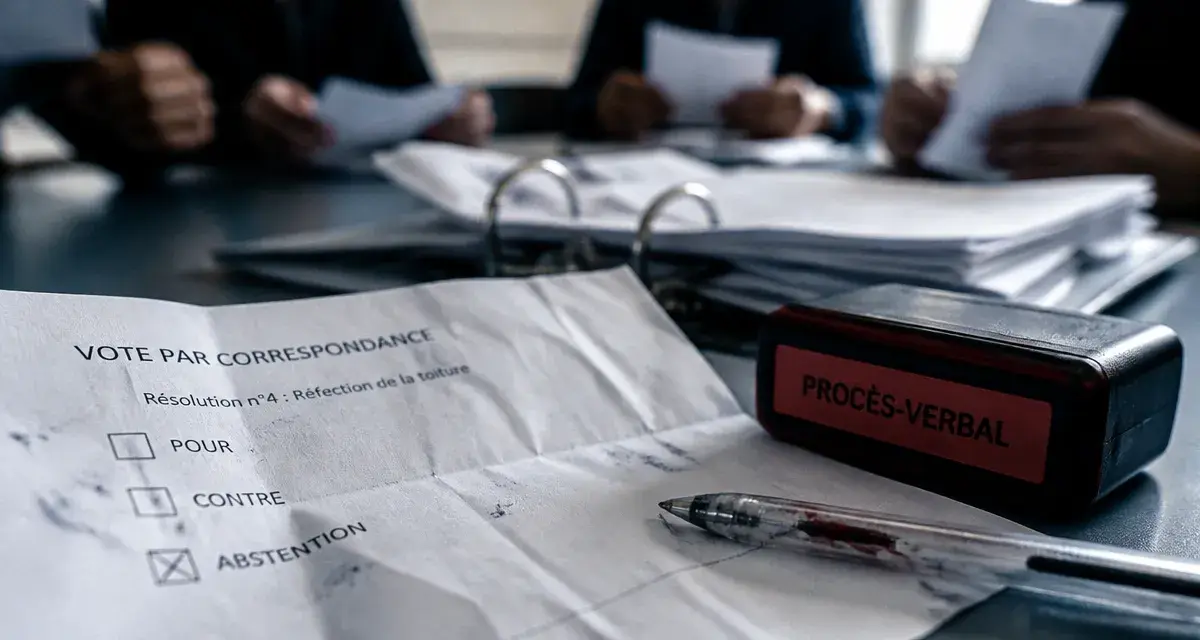 Abstention vote AG copropriété : bulletin de vote et procès-verbal