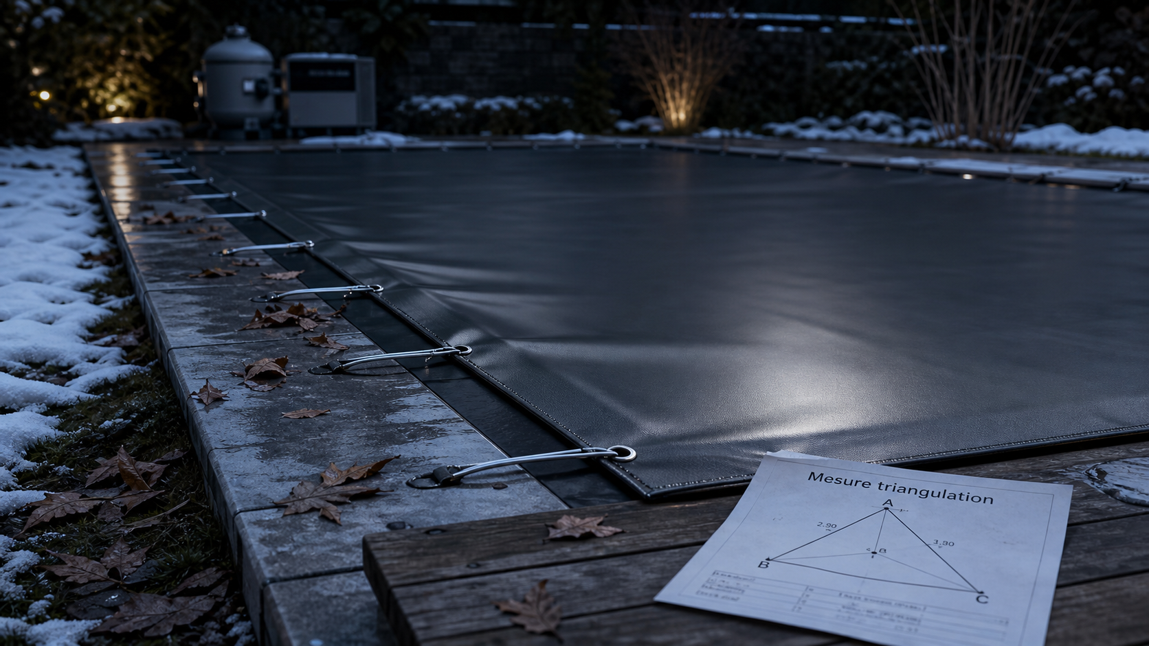 Bâche hivernage piscine sur mesure, protection totale d’hiver