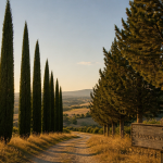 Différence entre cyprès de Florence et de Provence alignés au soleil