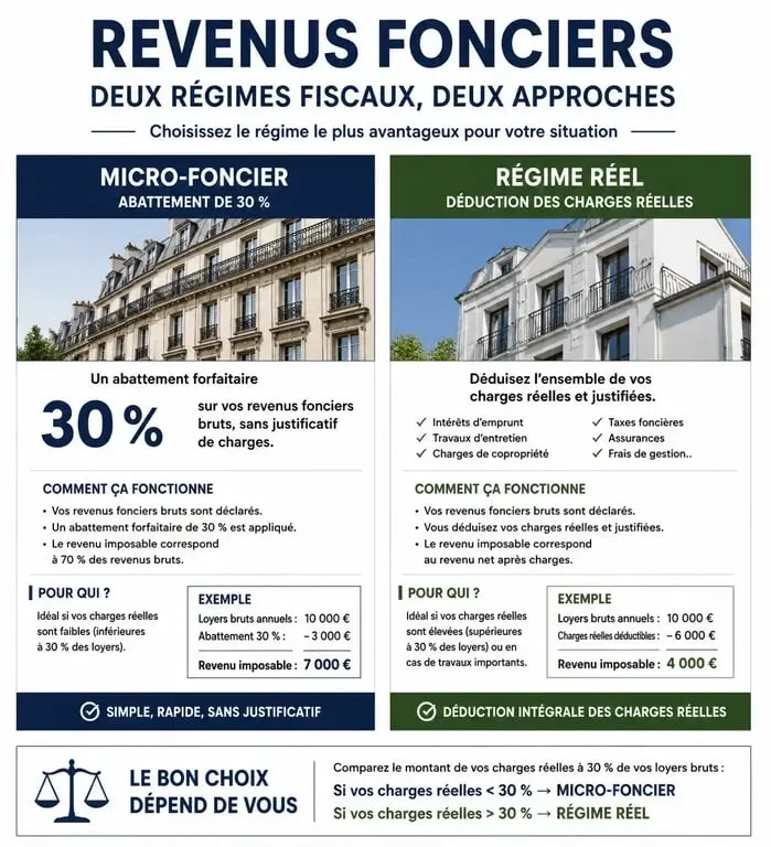 Comparatif des régimes fiscaux pour la déclaration locataire : micro-foncier et régime réel