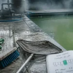 Piscine algue verte : nettoyage avec brosse et traitement choc