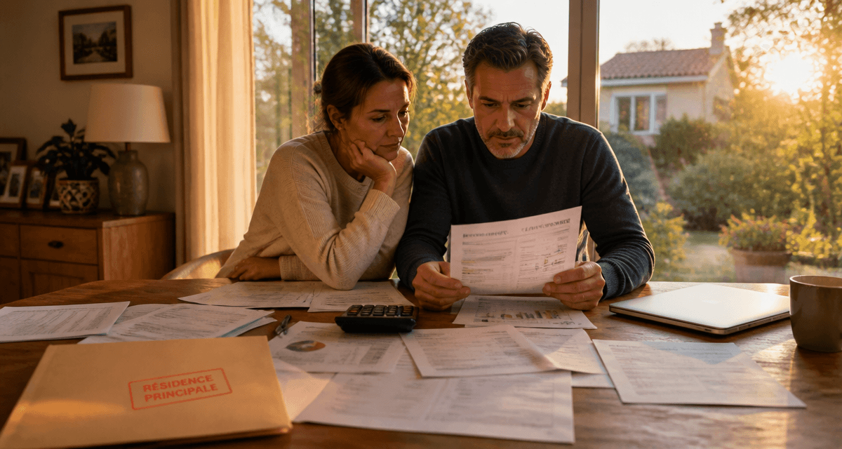 Plus value sur residence principale couple examine documents