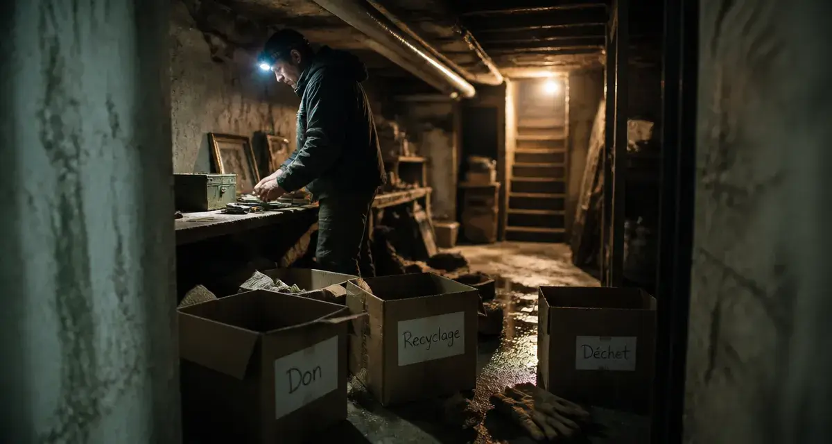 Vider cave : cartons Don Recyclage Déchet