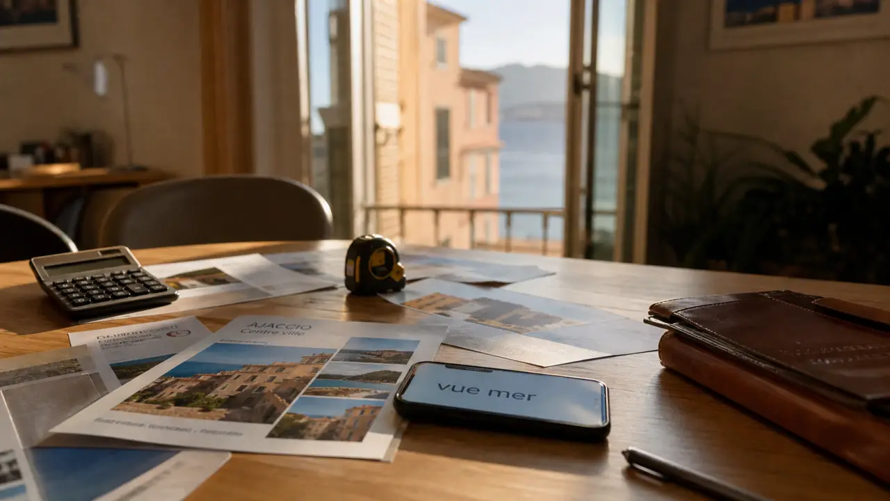 Achat appartement Ajaccio : salon lumineux et vue mer