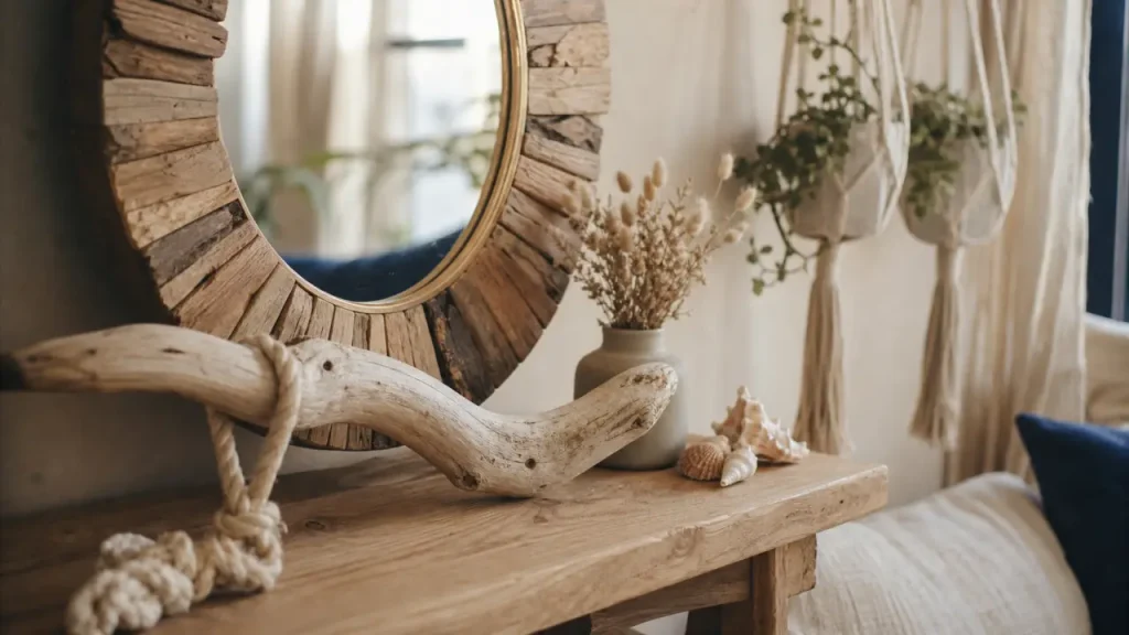 Idées déco bois flotté ambiance nature, bois flotté décoratif près d’une fenêtre