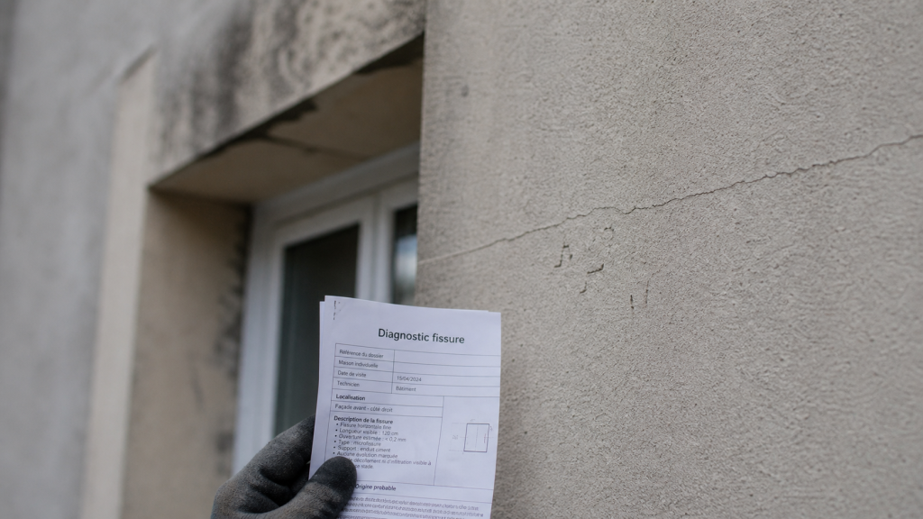 micro fissure crépi extérieur sur façade, moins de 0,2 mm