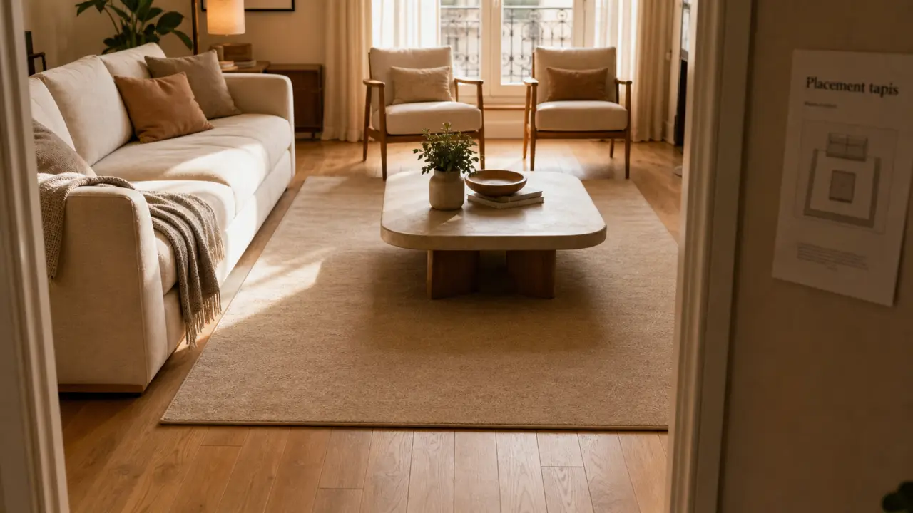 Tapis dans salon : placement et 30 cm à respecter