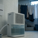 Test déshumidificateur que choisir : déshumidificateur compresseur en buanderie, hygromètre