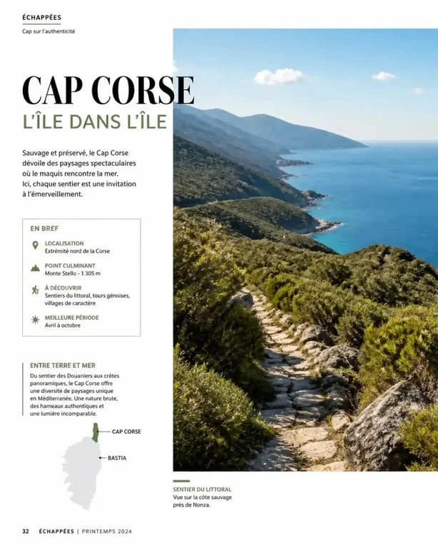 Paysage sauvage du Cap Corse, idéal pour un blog vacances en corse