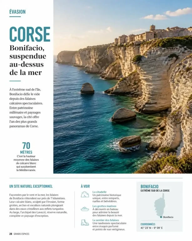Falaises de Bonifacio en Corse, destination incontournable pour un blog vacances en corse