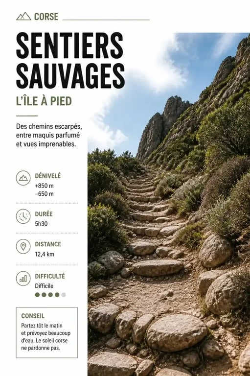 Sentier d'accès au village de Muna en Corse