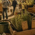 Foire aux plantes ce week end près de Avignon : plants aromatiques sur un marché