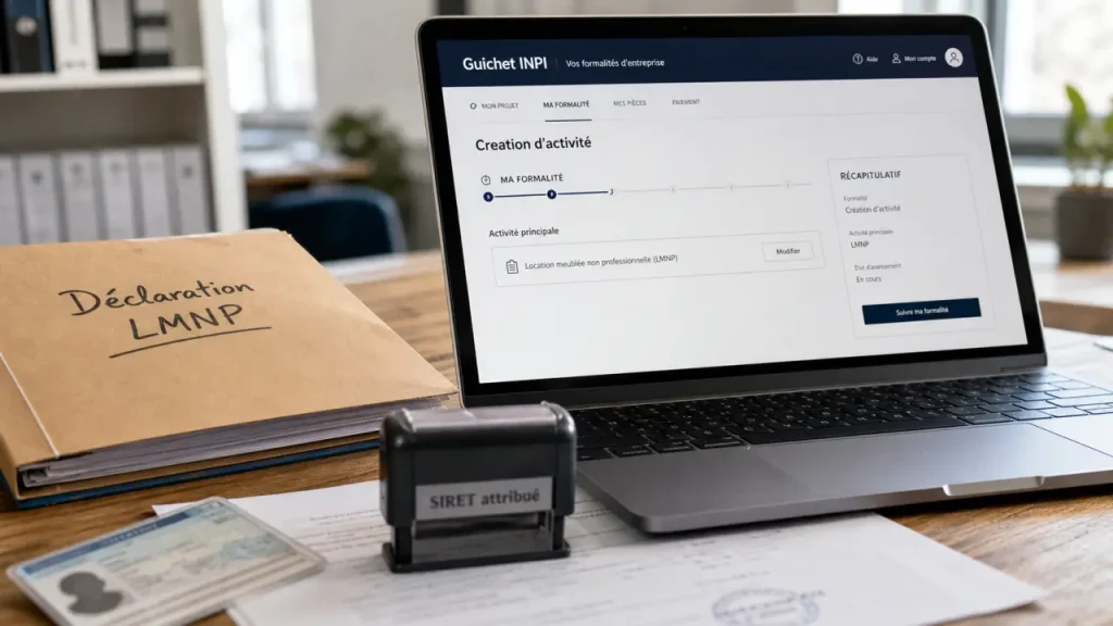 INPI loueur meublé non professionnel : déclaration LMNP et SIRET attribué