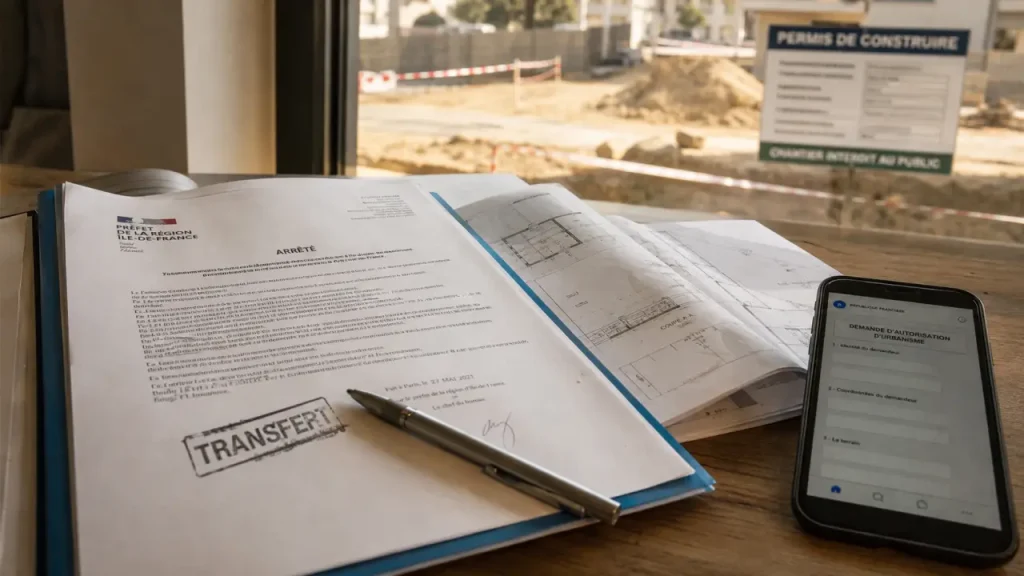 Transfert permis de construire : accord écrit, délai 2 mois, taxes à prévoir