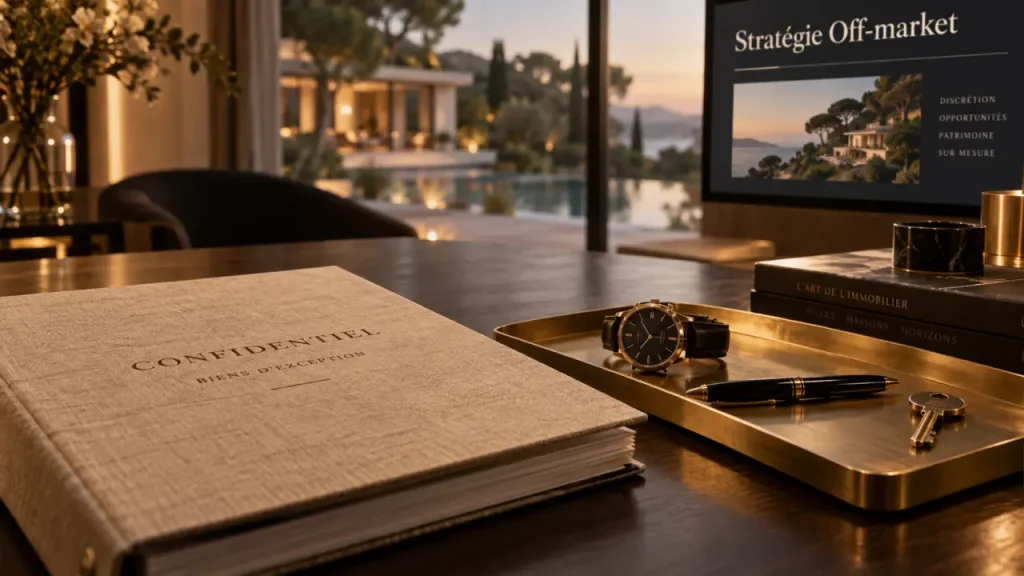 Accompagnement vente immobilier de luxe : dossier stratégie off-market en cabinet immobilier