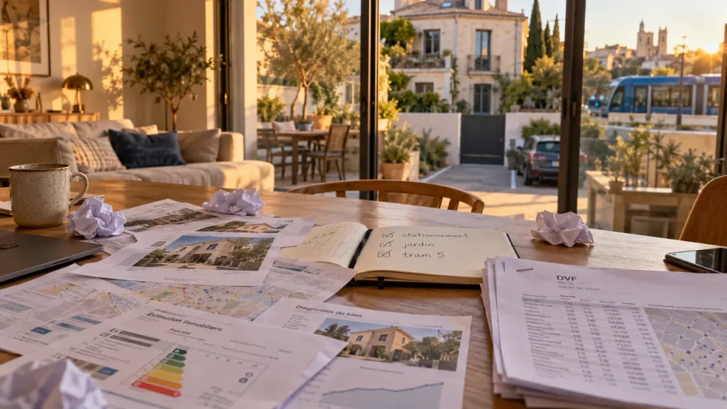 Achat maison Montpellier : salon lumineux, critères de quartier et documents DVF