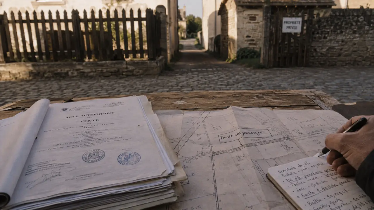 Avocat servitude vérifie un droit de passage et le plan cadastral